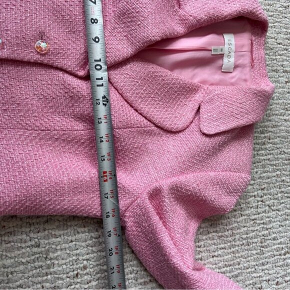 Escada Pink Women's Tweed Wool Blend Blazer Suit Jacket - Picture 9 of 15